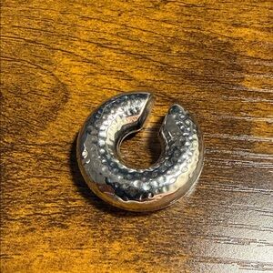 Silver Tone Hammered Metal Ear Cuff